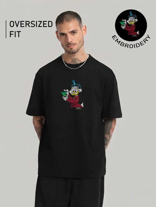 Billionaire Duck Embroidery Oversized T-Shirt