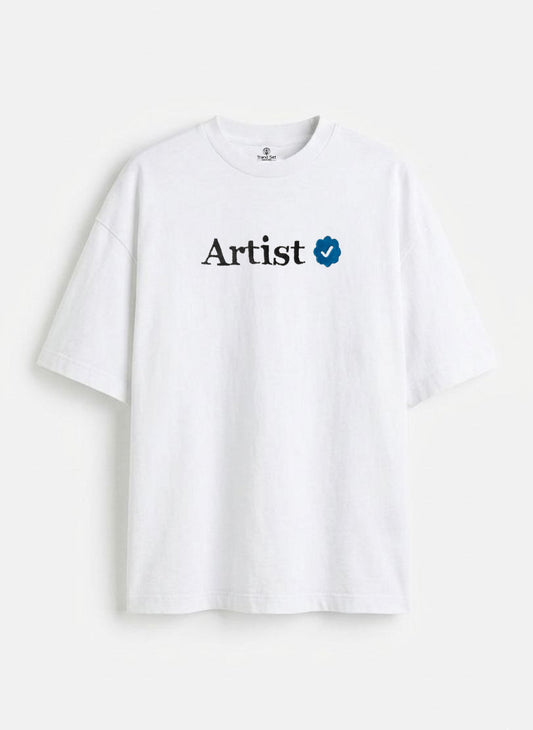 Artist Embroidery White Oversized T-Shirt