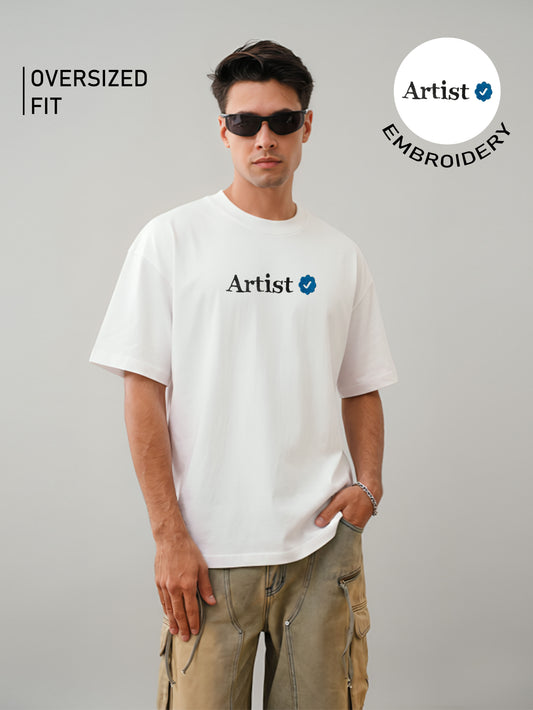 Artist Embroidery White Oversized T-Shirt