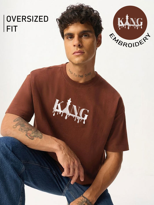King Embroidery Oversized T-Shirt