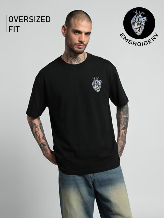 Heart Embroidery Oversized T-Shirt