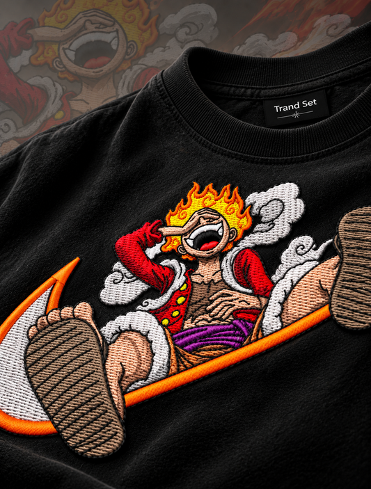 Embroidered Luffy Gear 5 Anime T-Shirt