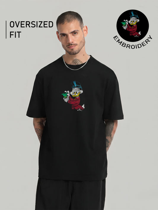Billionaire Duck Embroidery Oversized T-Shirt