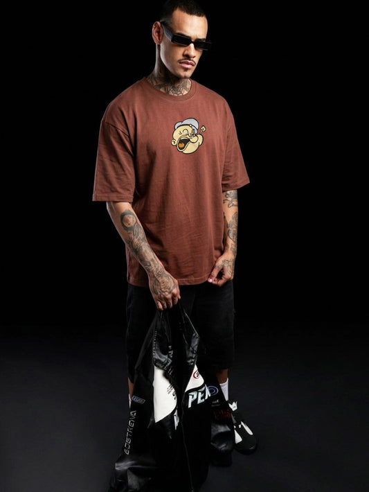 Popeye Embroidery Oversized T-Shirt