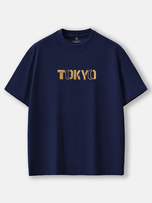 Tokyo Embroidery White Oversized T-Shirt