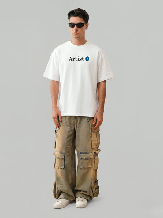 Artist Embroidery White Oversized T-Shirt