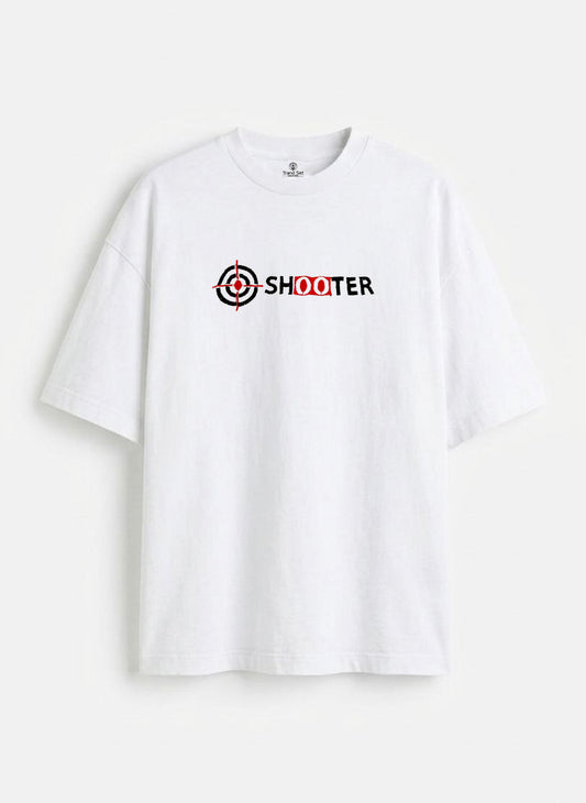 Shooter Embroidery White Oversized T-Shirt