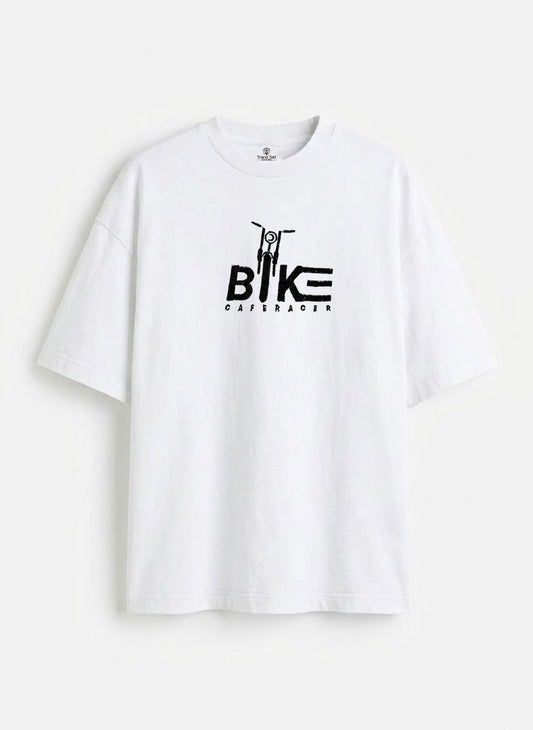 BIKE Embroidery White Oversized T-Shirt
