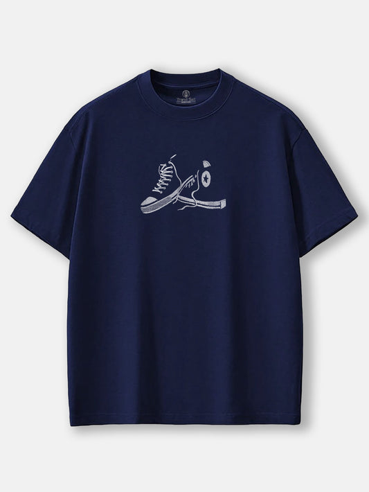 Sneaker Embroidery Oversized T-Shirt