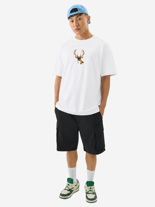Deer Embroidery Oversized T-Shirt