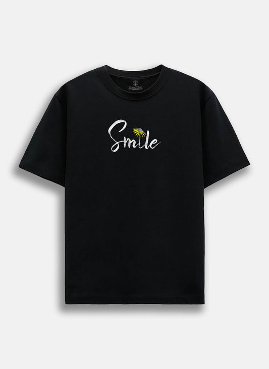 Smile Embroidery  Oversized T-Shirt