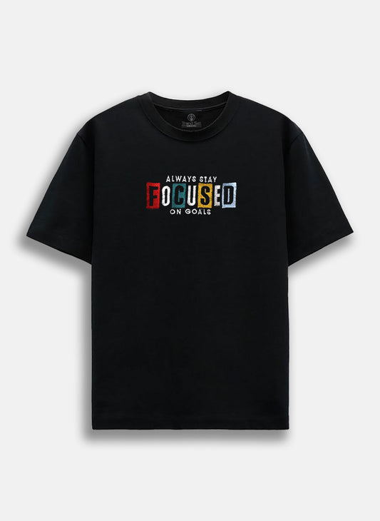 Focused Embroidery White Oversized T-Shirt
