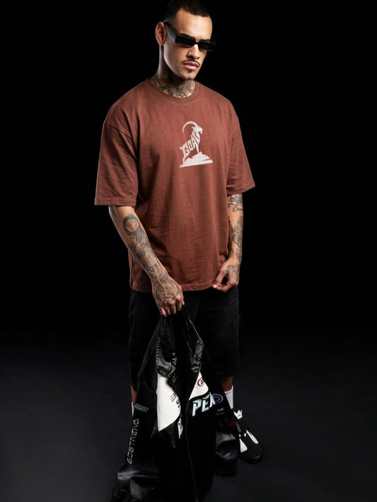 Goat Embroidery Oversized T-Shirt