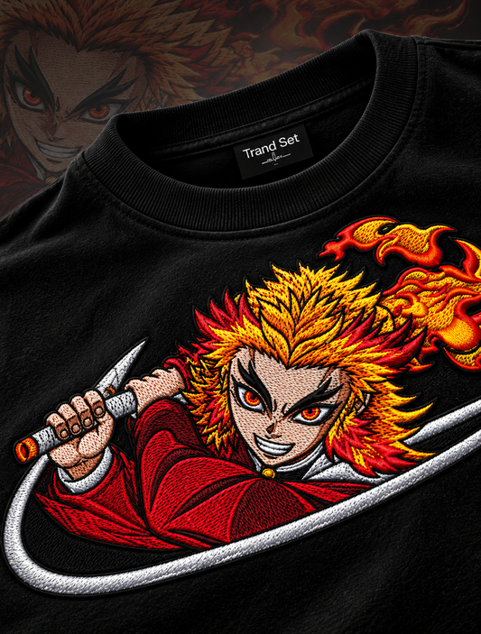 Embroidered Rengoku Anime T-Shirt